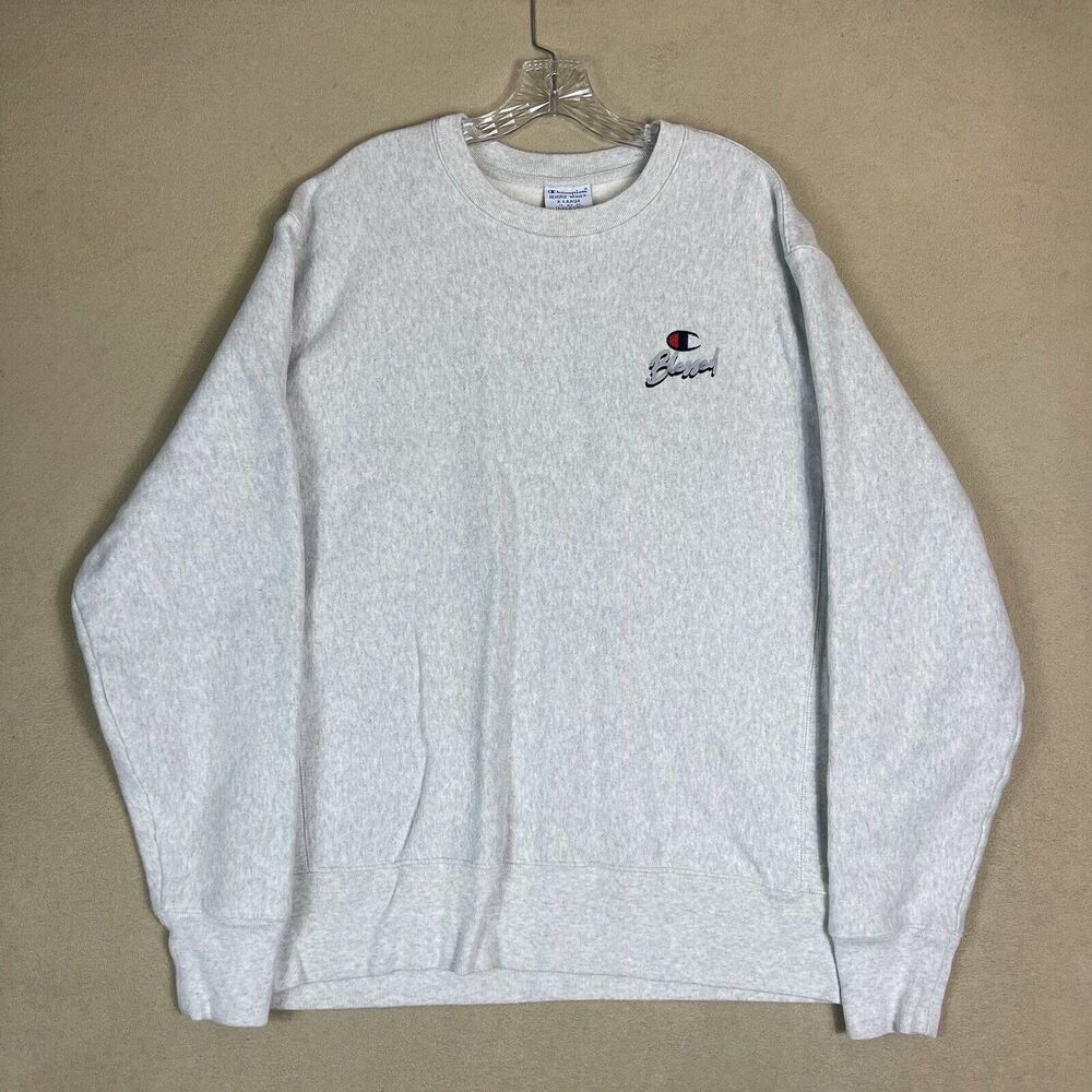 Champion Sweater Mens XL Off White Reverse Weave Crew Neck Heavyweight Pullover